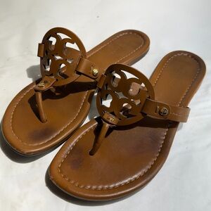 Used Tory Burch Brown Leather Women's Sandals sz 6.5M
